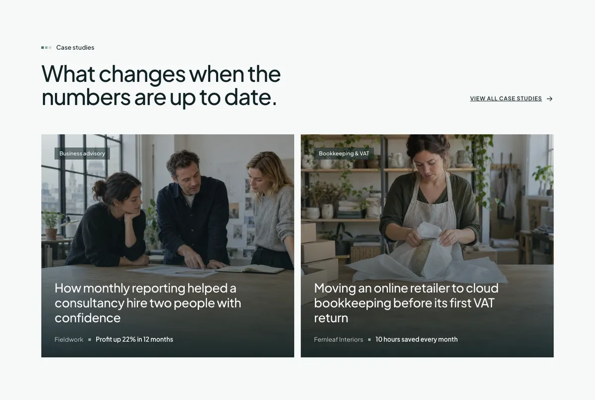 Accora in the Original style: the case studies section