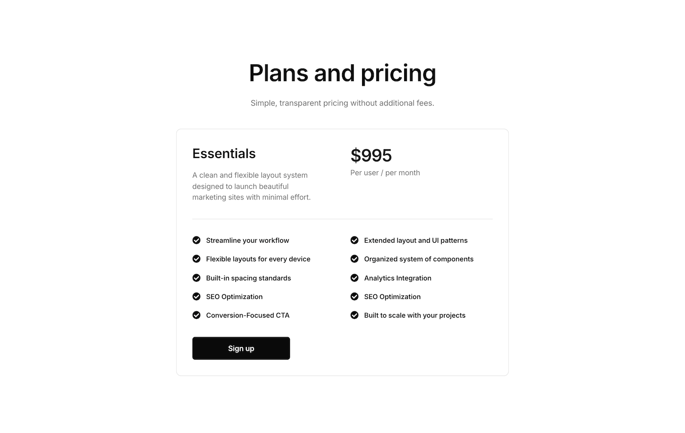Pricing 03 - Element UI component library