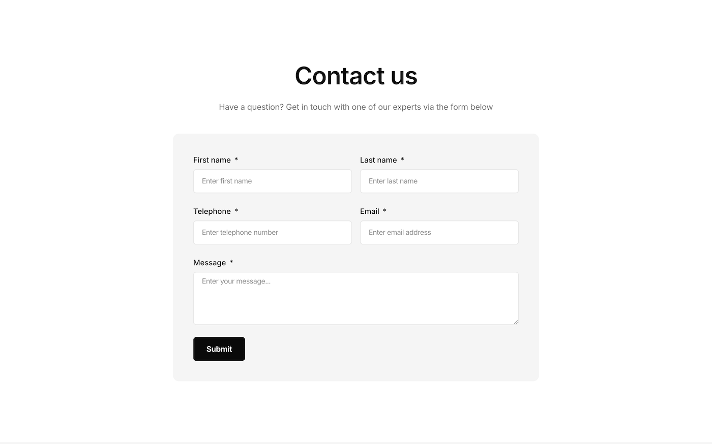 Contact 01 - Element UI component library