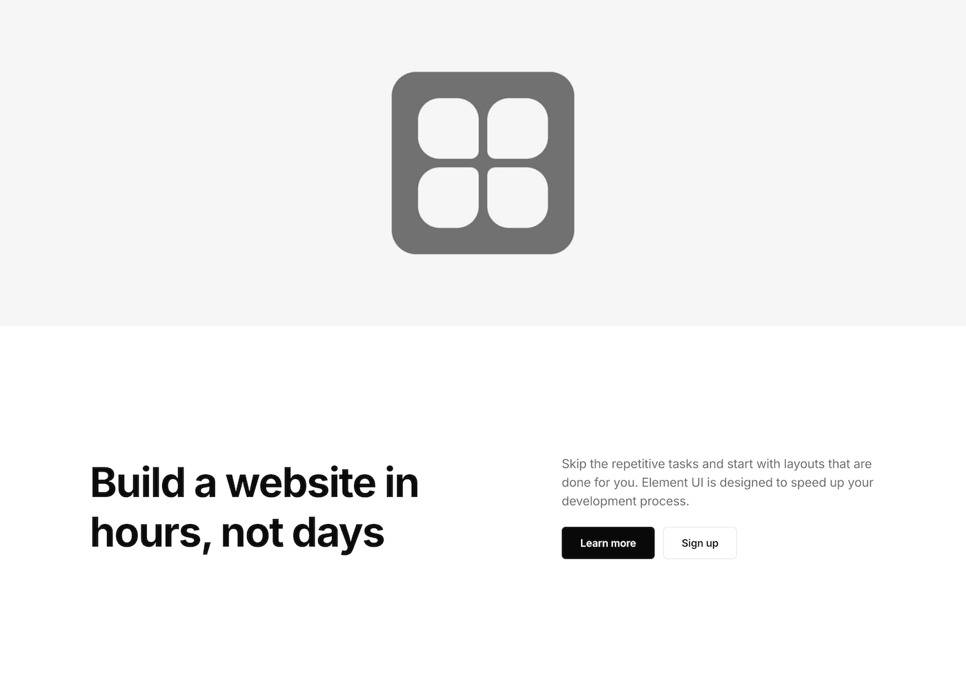 Hero 04 - Element UI component library