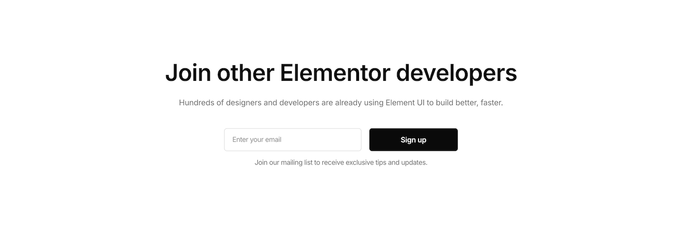 Call to action 04 - Element UI component library