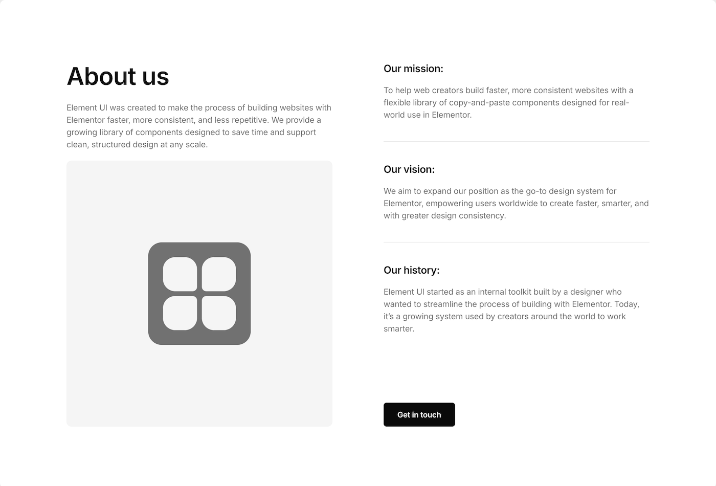 About 01 - Element UI component library
