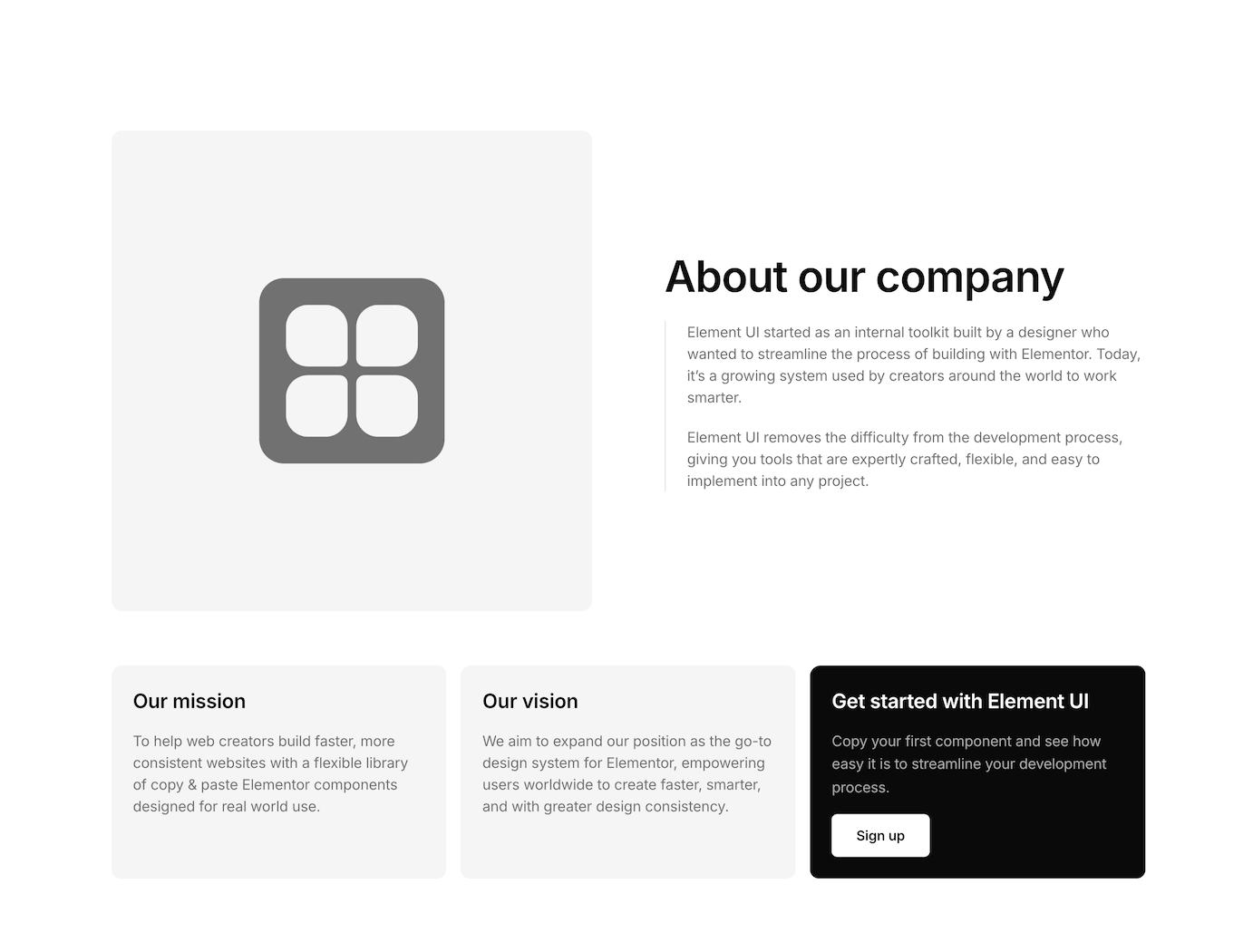About 09 - Element UI component library