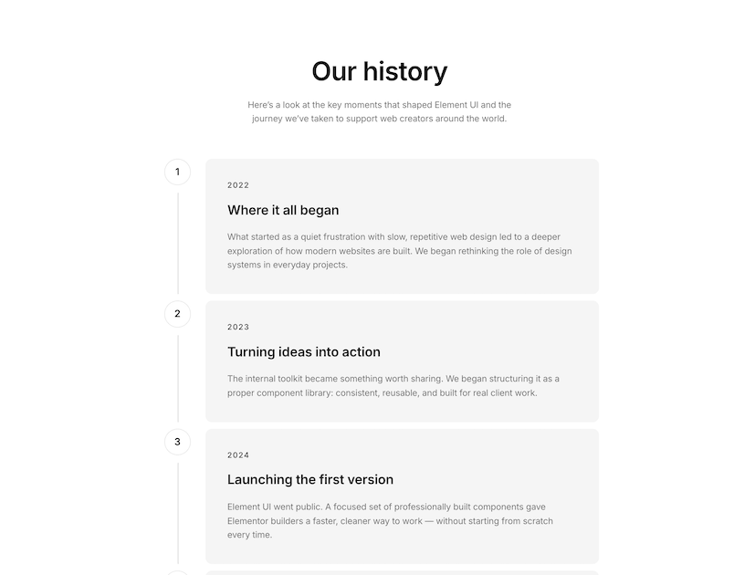 Timeline 06 - Element UI component library